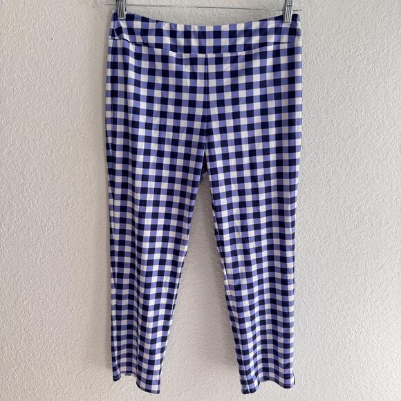 Jude Connally Set Womens Small Gingham Check Top Pants Matching Outfit Blue - Picture 6 of 13